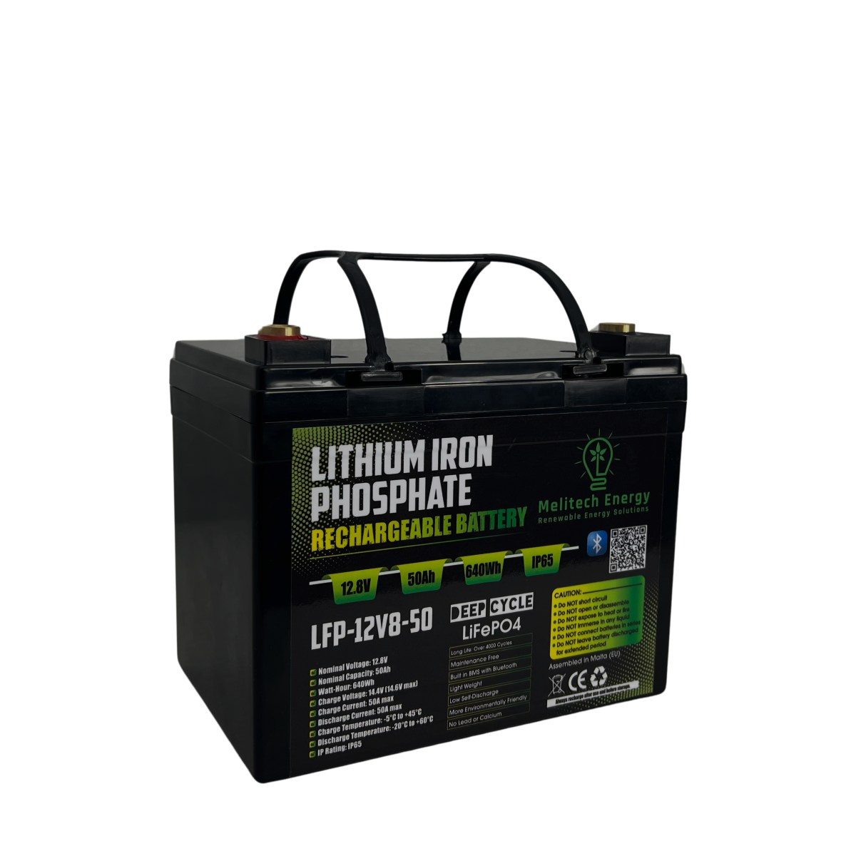 Battery LiFePO4: 12.8V/ 50Ah (640Wh): Smart active balance + Bluetooth
