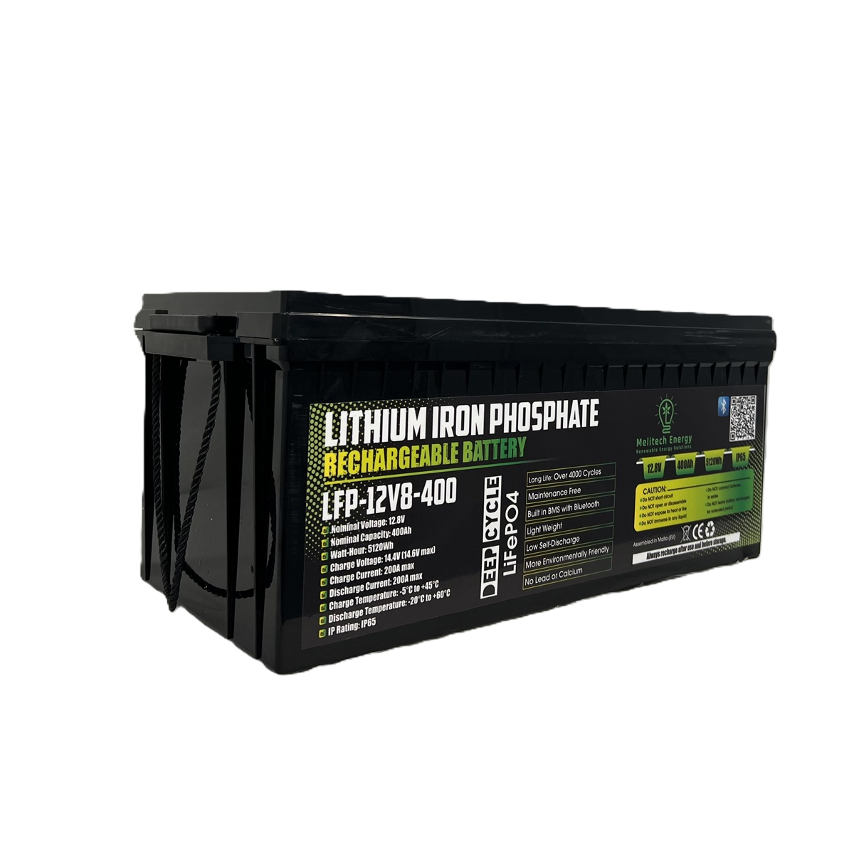 Battery LiFePO4: 12.8V/400Ah (5120Wh): Smart active balance + Bluetooth