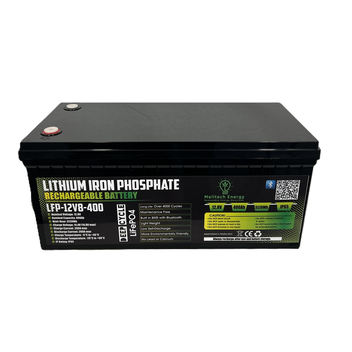 Battery LiFePO4: 12.8V/400Ah (5120Wh): Smart active balance + Bluetooth