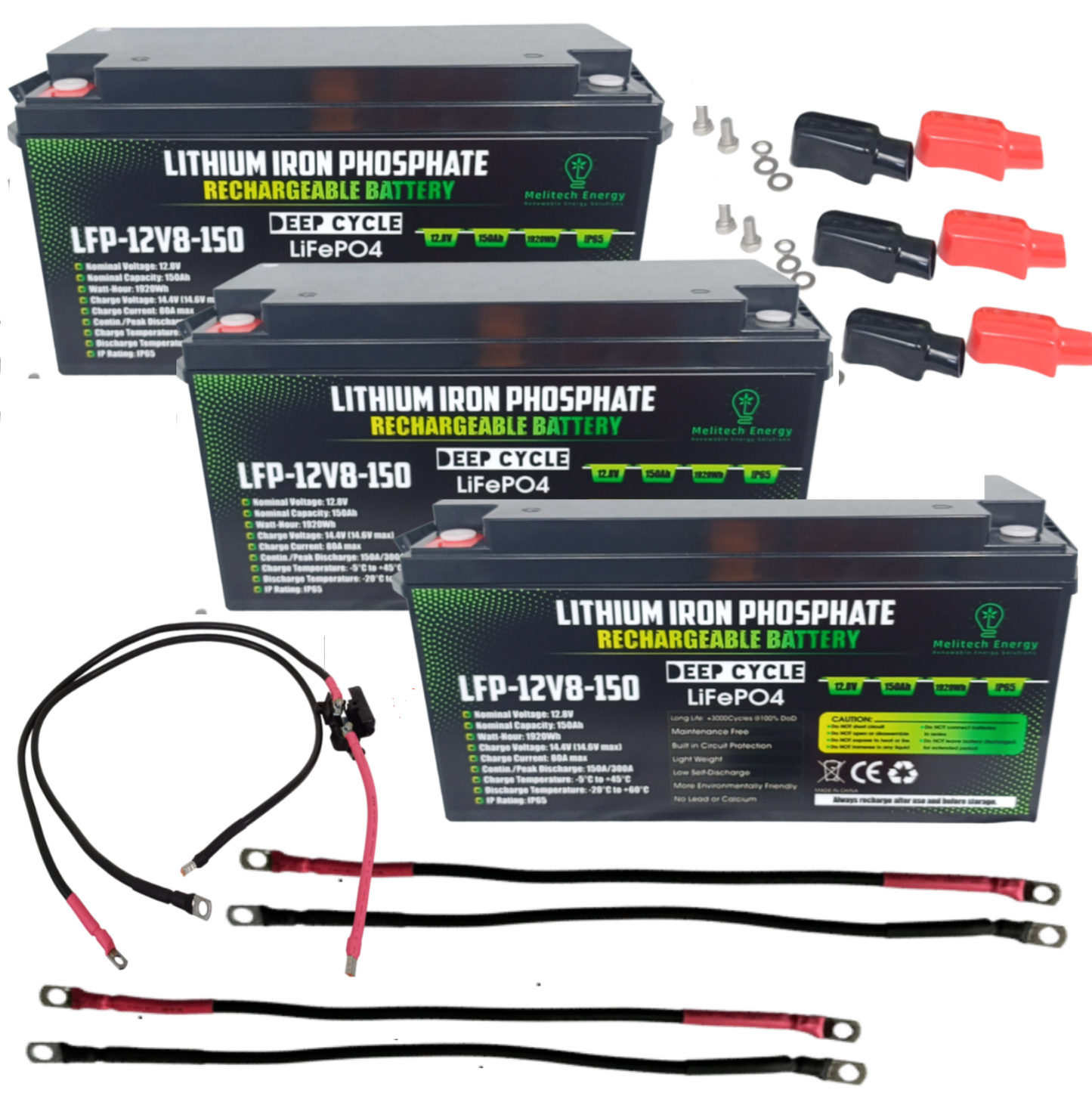 COMPLETE KIT: 1.44KW PV, 100A MPPT, 3.5KW Inverter, 450Ah (5.76KWh) LiFePO4