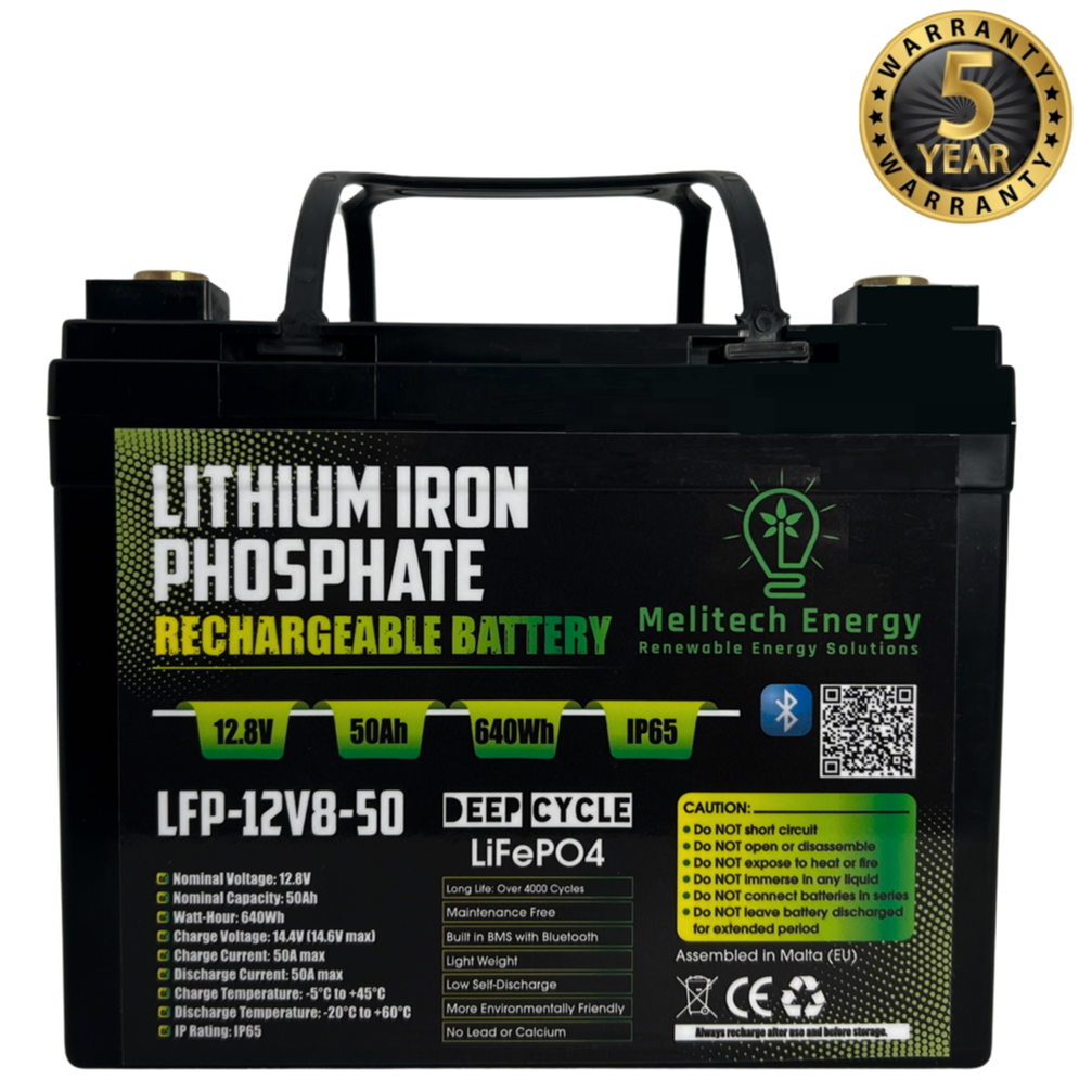 Battery LiFePO4: 12.8V/ 50Ah (640Wh): Smart active balance + Bluetooth