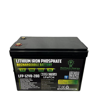 Battery LiFePO4: 12.8V/280Ah (3584Wh): Smart active balance + Bluetooth
