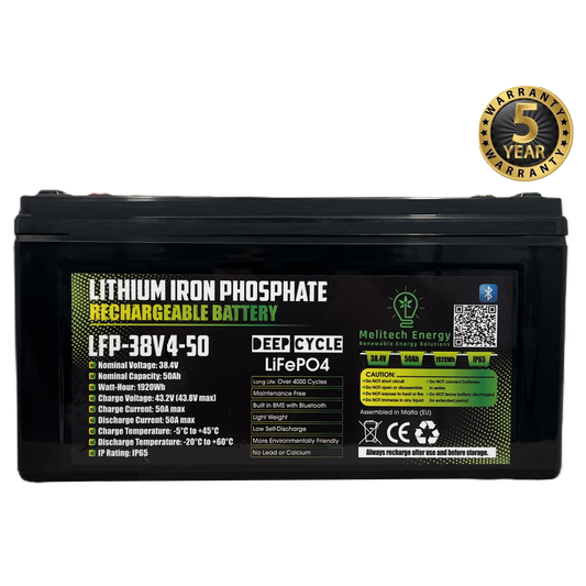 Battery LiFePO4: 38.4V/ 50Ah (1920Wh): Smart active balance + Bluetooth