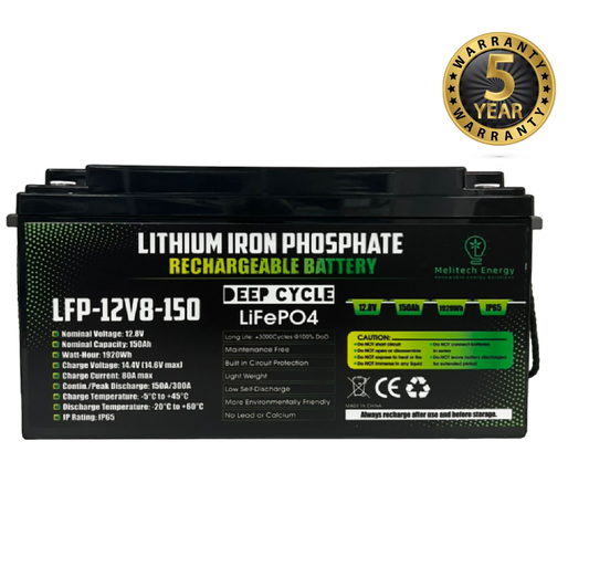 Battery LiFePO4: 12.8V/150Ah (1920Wh)