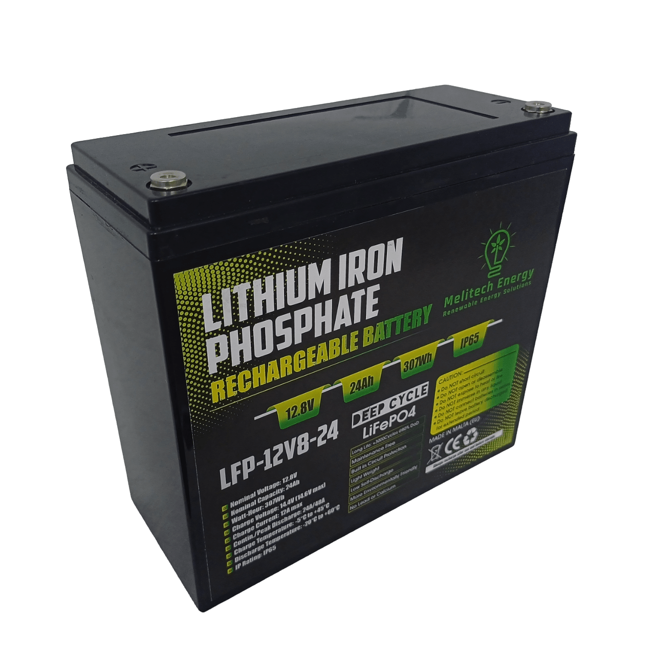 Lithium Battery 12V | 24Ah LiFePO4 Battery | Melitech Energy