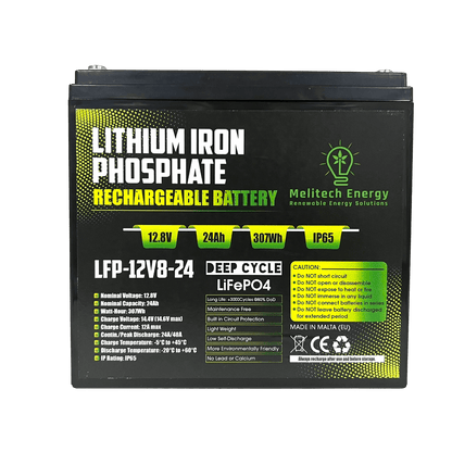 Lithium Battery 12V 24Ah LiFePO4 Battery | Melitech Energy