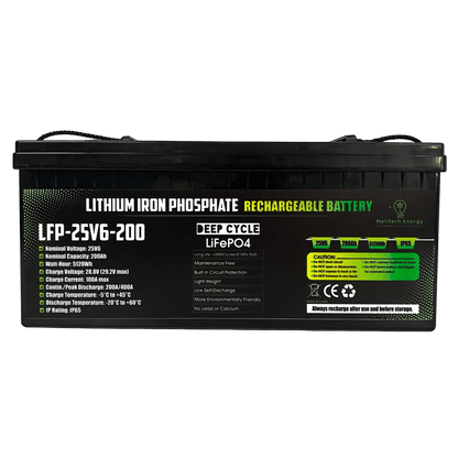 Battery-LiFePO4: 25.6V/200Ah (5120Wh) - Melitech Energy