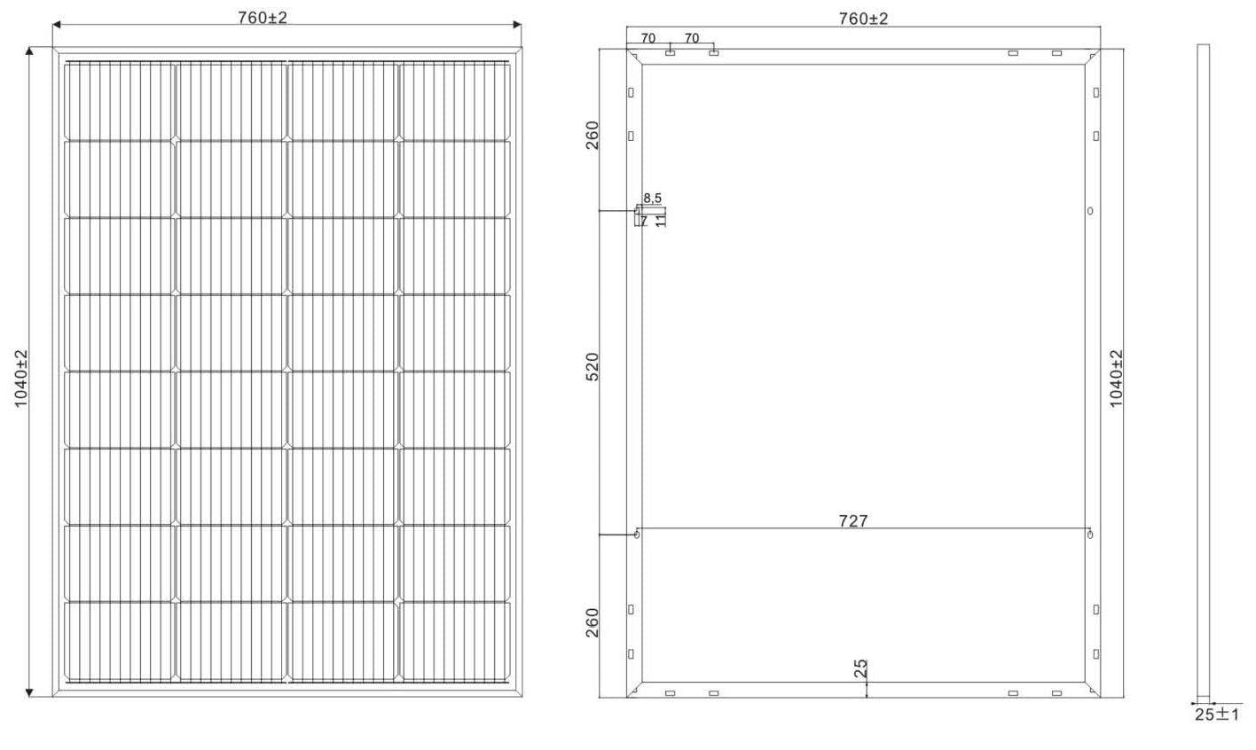 Solar Panel: Mono 160W with connectors - Melitech Energy